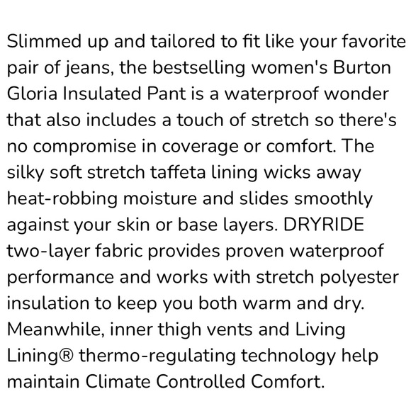 Burton Gloria Insulated Pants - Picture 15 of 16